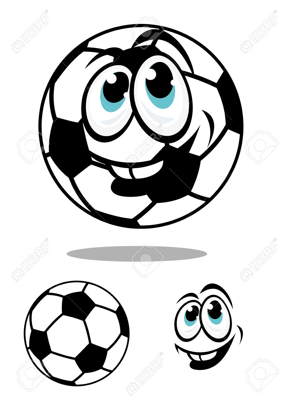 919x1300 Cartoon Soccer Or Football Ball Character With A Happy Smile