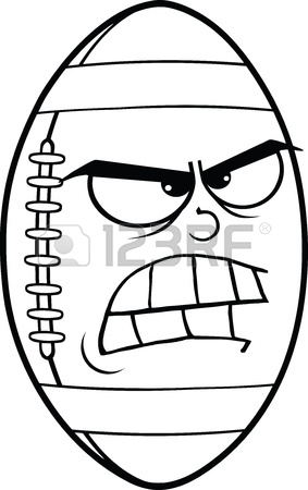 283x450 Black And White Angry American Football Ball Cartoon Mascot