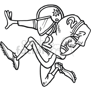 300x300 Royalty Free Line Drawing Of Running Back Football Player 169094