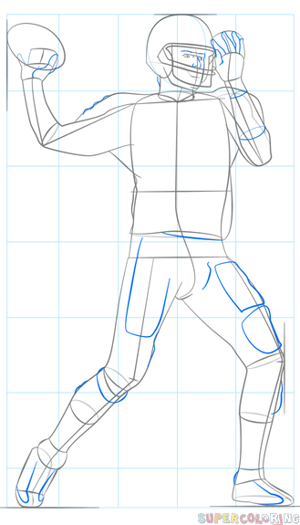 329x575 How To Draw A Football Player Step By Step Drawing Tutorials