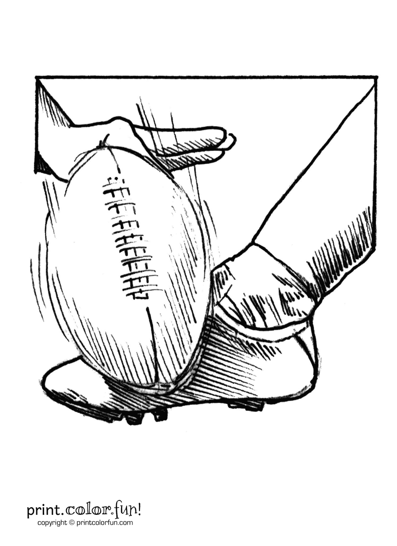800x1100 Kicking A Football Coloring Page