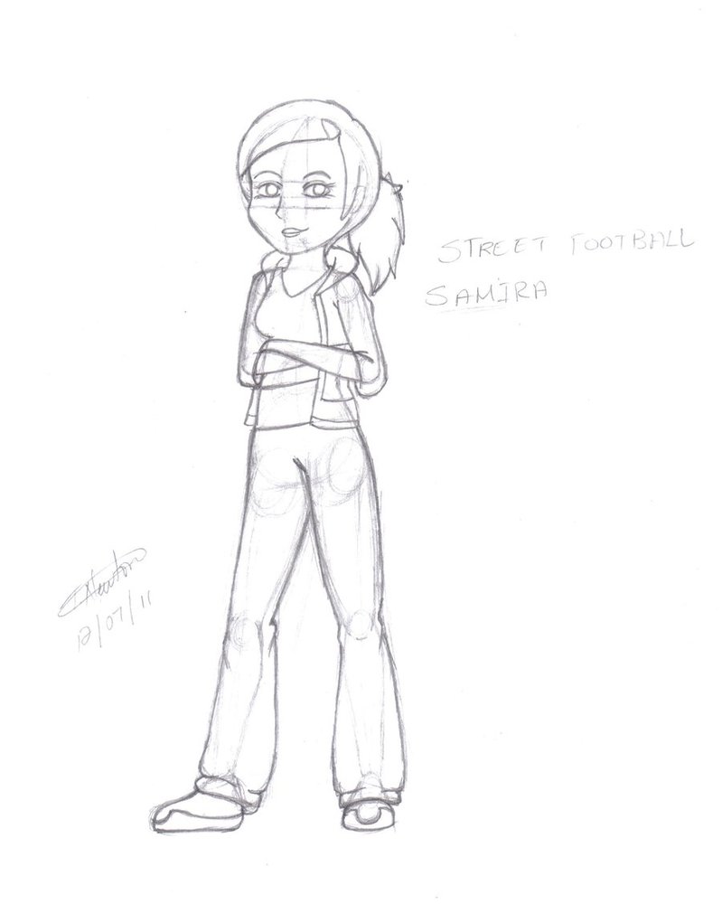 799x1000 Street Football Samira Sketch By Kreazea