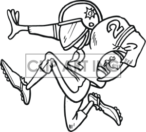 300x271 Line Drawing Of Running Back Football Player Football Images