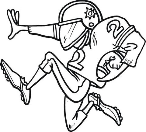 480x434 Running Football Player Coloring Page Free Printable Coloring Pages