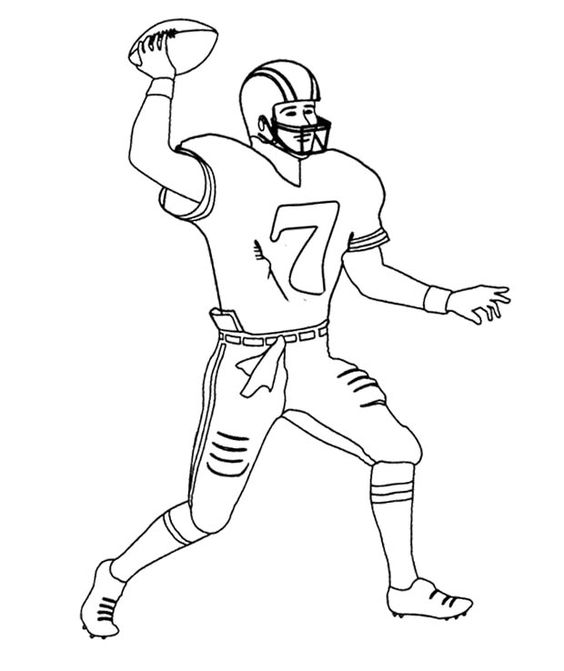 564x671 Nfl Football Player Number 7 Coloring Page Kids Coloring Pages