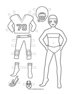 236x305 Football Player Template Printable