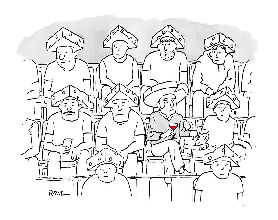 900x714 Fans At A Football Game Sit In The Stands Wearing Drawing By