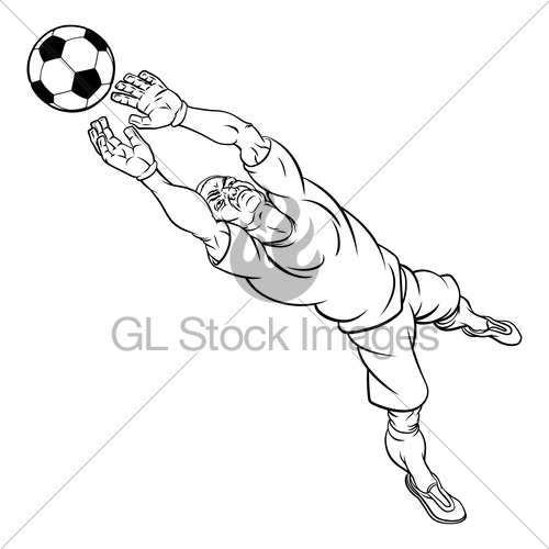 500x500 Cartoon Soccer Football Goal Keeper Player Gl Stock Images