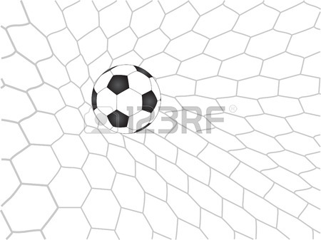 450x337 Soccer Football In Goal Net Royalty Free Cliparts, Vectors,