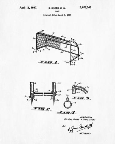 384x480 Soccer Goal Patent Print Football Blueprint Sports Poster