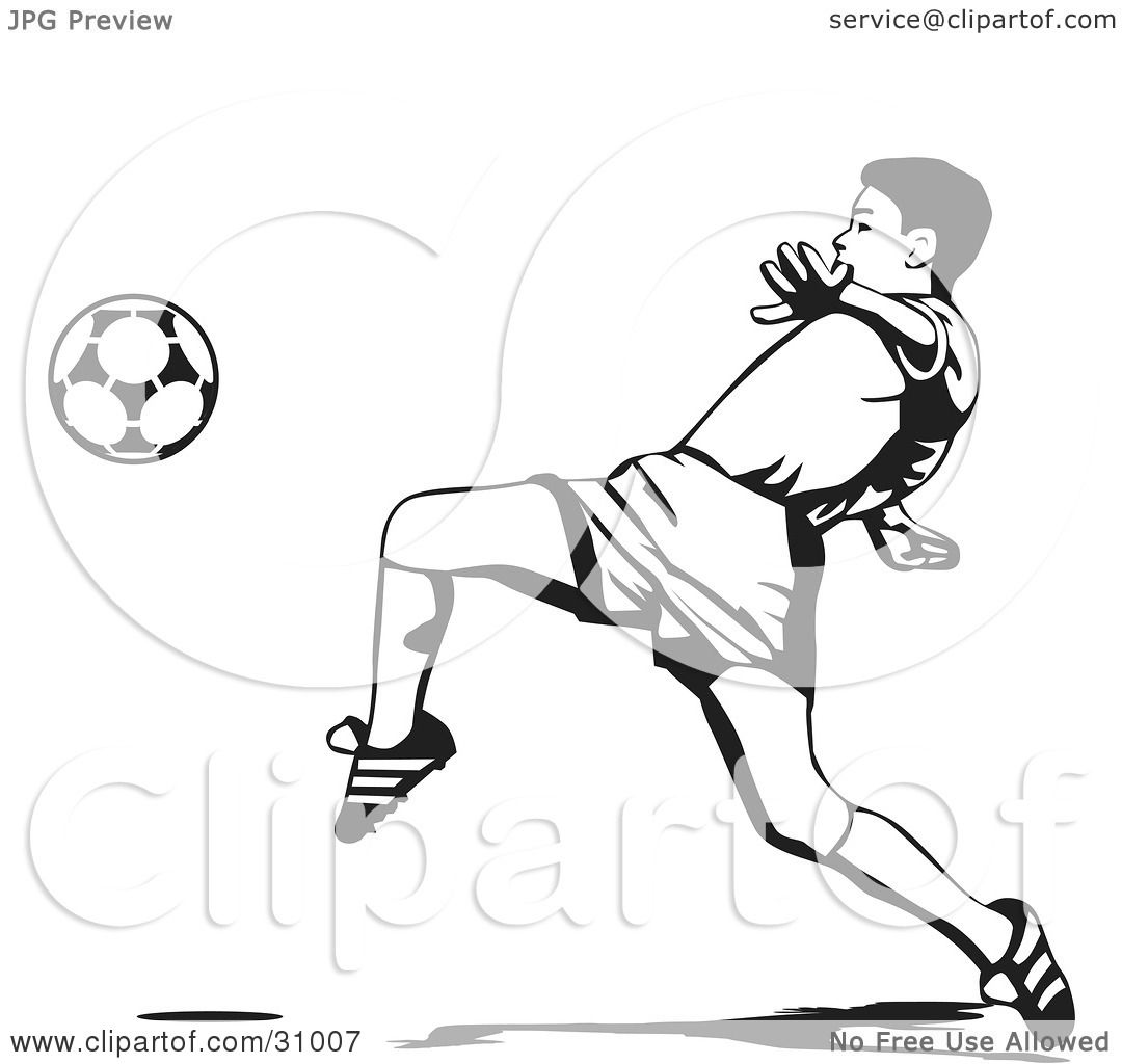 1080x1024 Clipart Illustration Of Soccer Player Lifting His Leg To Kick