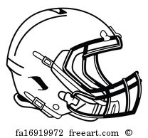 208x194 Free Art Print Of American Football Helmet Line Drawing. Line