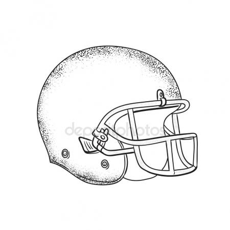 450x450 American Football Helmet Black And White Drawing Stock Vector