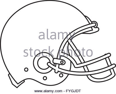 394x320 American Football Helmet Line Drawing Circle Retro Stock Vector