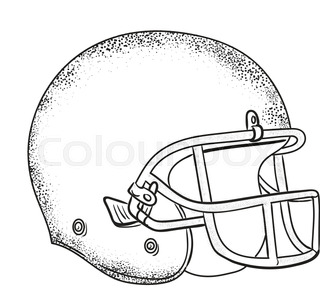 320x303 Line Drawing Illustration Of An American Football Helmet Viewed