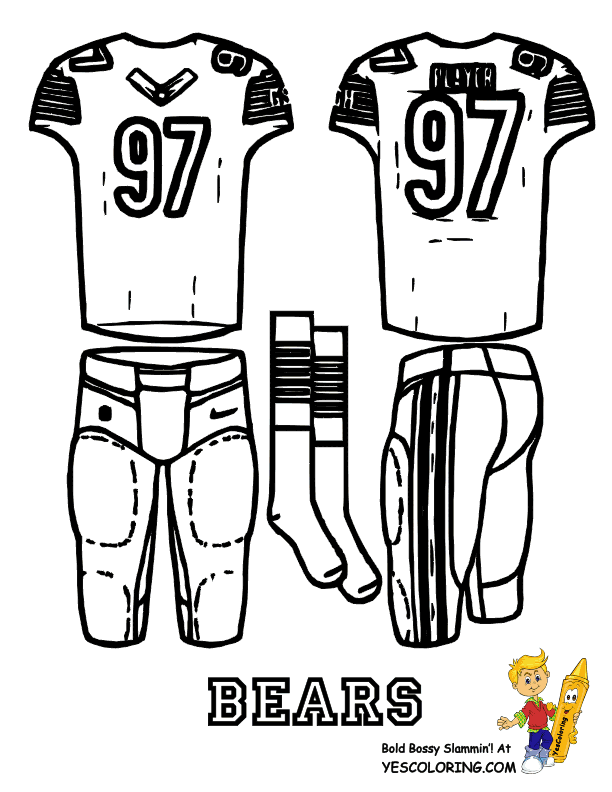 612x792 Chicago Bears Football Uniform Coloring Page