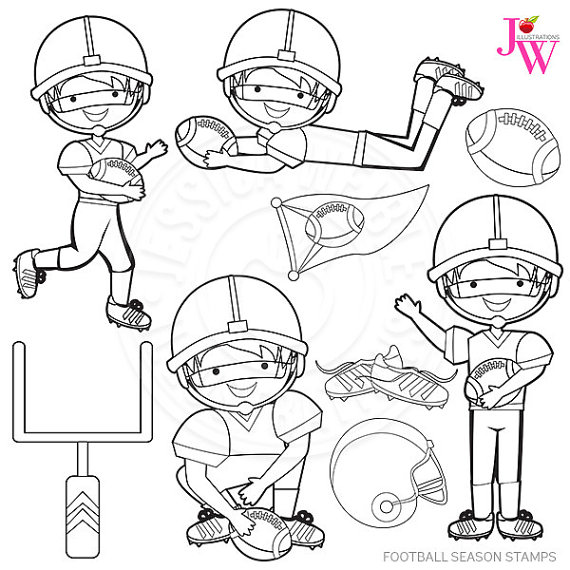 570x570 Football Season Cute Digital Stamps Boys Football Clip Art