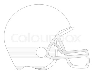 320x260 Line Drawing Illustration Of An American Football Helmet Viewed