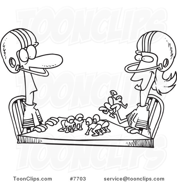 581x600 Cartoon Black And White Line Drawing Of A Husband And Wife Playing