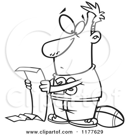 450x470 Cartoon Of An Outlined An Outlined Man Going Over A Long Honey Do