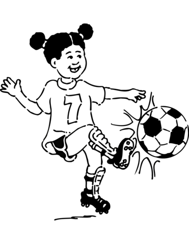 371x480 Girl Plays Football Coloring Page Free Printable Coloring Pages