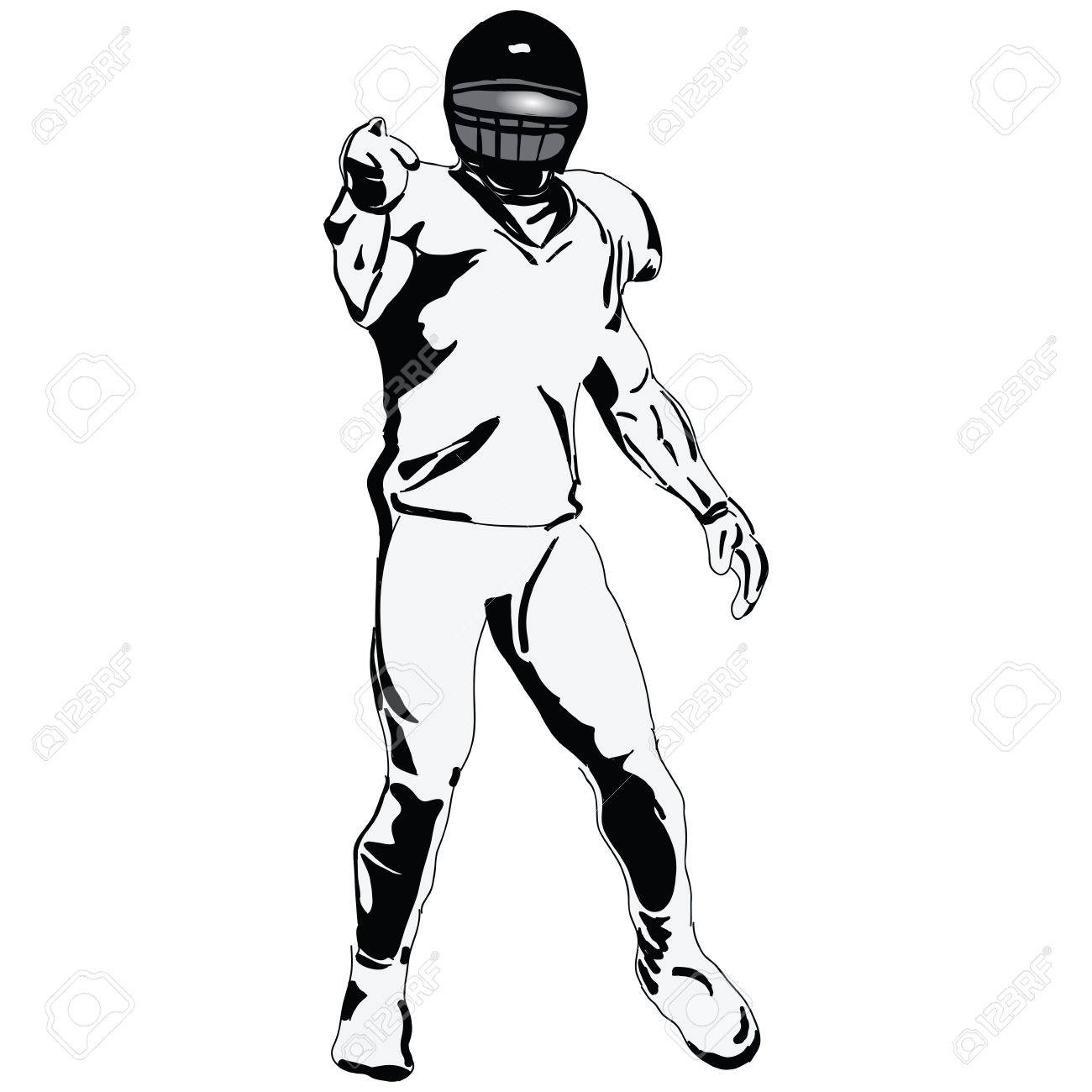 1300x1300 The Figure Of The Player In American Football. Vector Illustration
