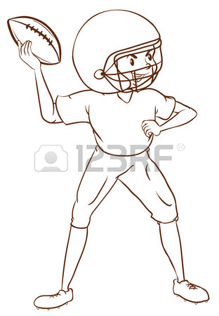 312x450 Illustration Of Drawing Ofnmerican Football Player On