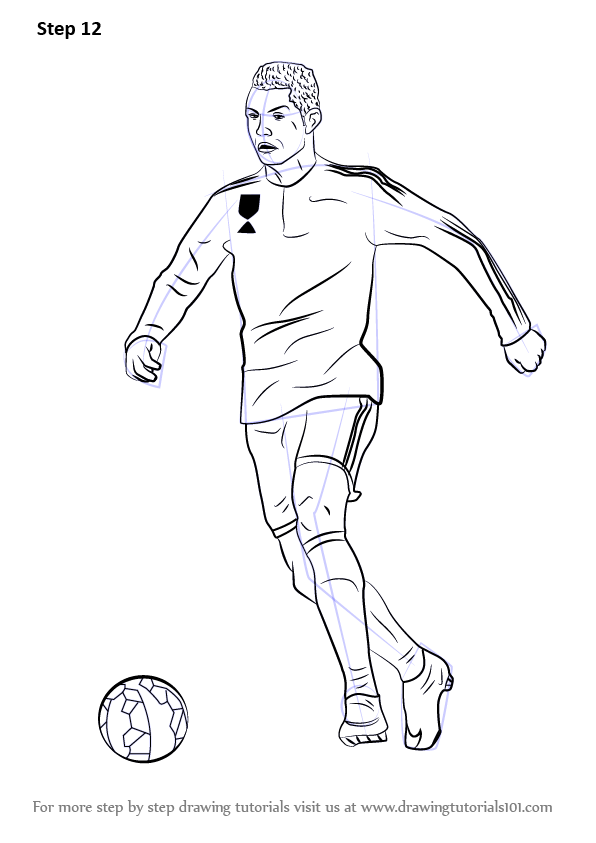596x843 Learn How To Draw Cristiano Ronaldo (Footballers) Step By Step
