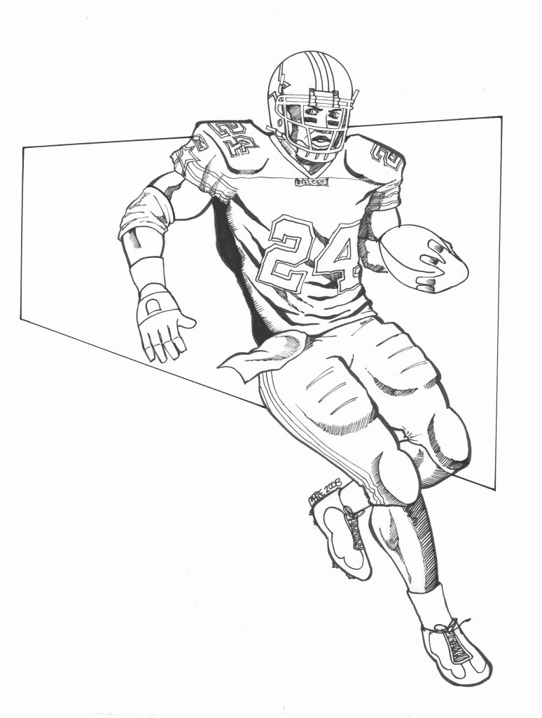 Football Player Line Drawing at GetDrawings | Free download