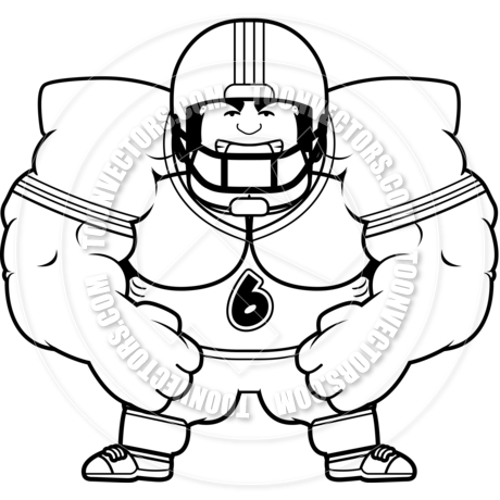 460x460 Cartoon Football Player Angry (Black And White Line Art) By Cory