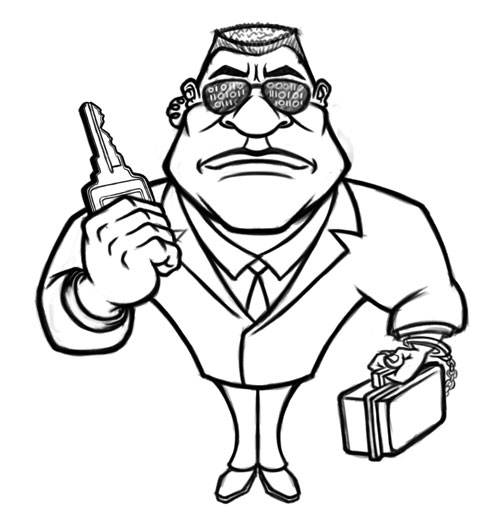 500x514 Cartoon Bodyguard Mascot Character Art