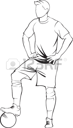 258x450 Vector Football Soccer Player Silhouette With Ball Isolated