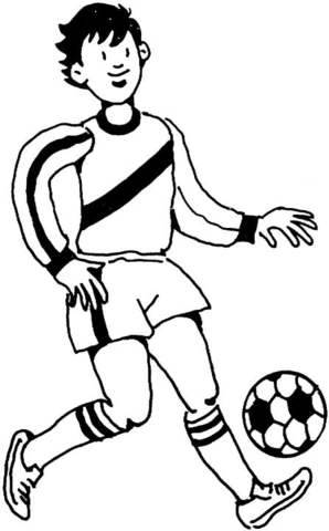298x480 Footballer (Soccer Player) Coloring Page Free Printable Coloring
