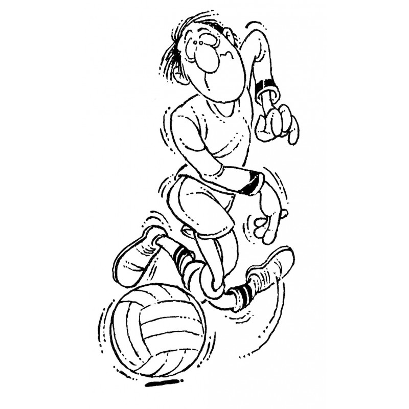 800x800 Funny Footballer Rubber Stamp