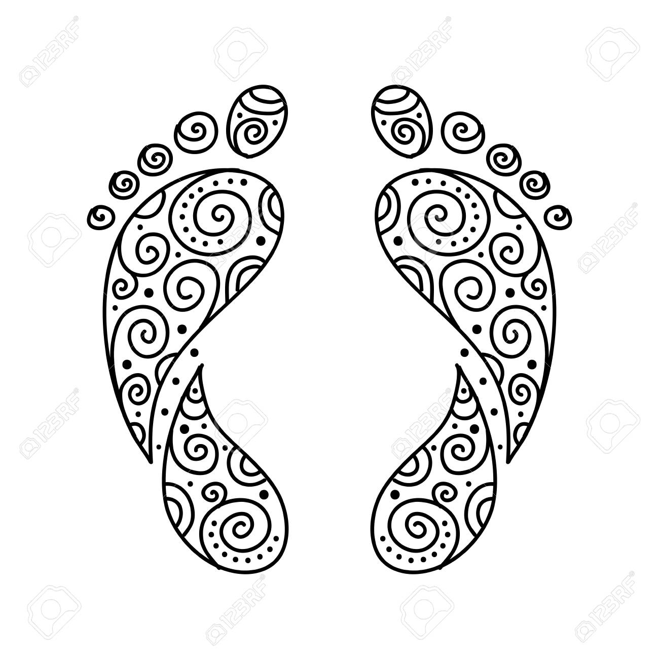 1300x1300 Ornamental Footprint For Your Design Royalty Free Cliparts