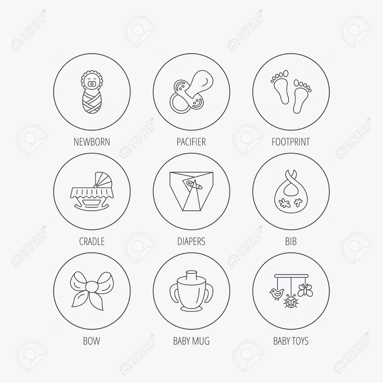 1300x1300 Pacifier, Newborn Baby Toys Icons. Footprint, Diapers