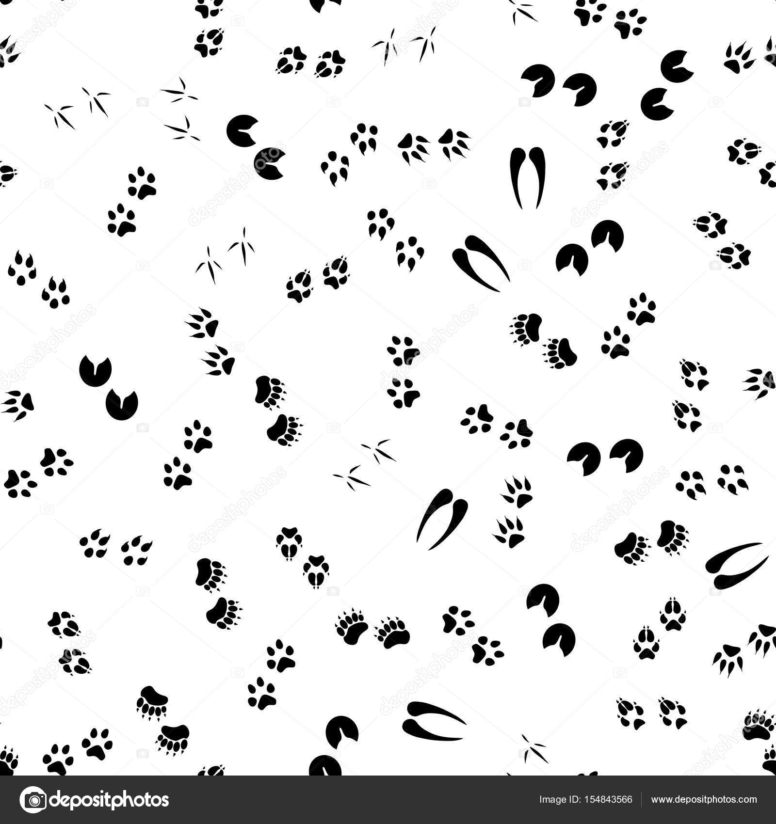 1600x1700 Seamless Pattern With Animal Footprints Stock Photo