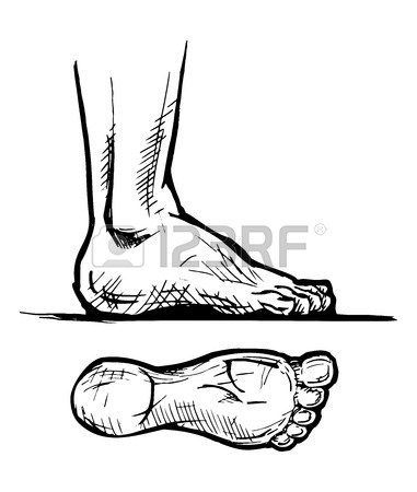 381x450 Vector Hand Drawn Footprint Concept Sketch With Prints Of Human