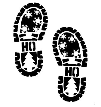 336x355 Santa Claus Father Christmas Footprint Footsteps Boot Stencil