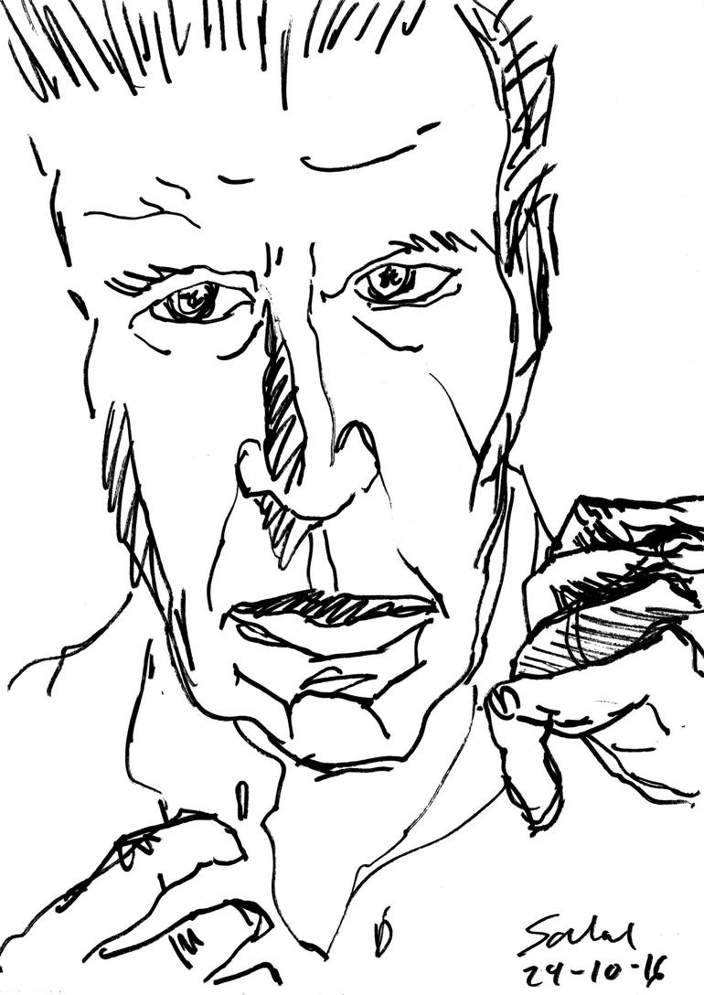 770x1088 Saatchi Art Man Putting His Shirt On (Harrison Ford) Drawing By