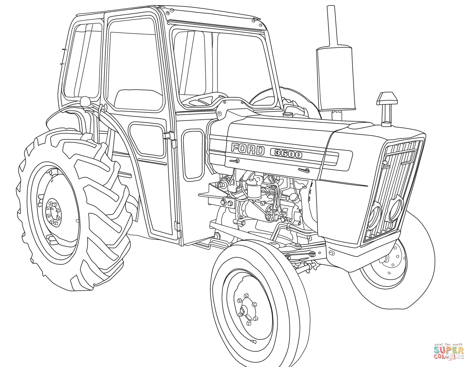 1500x1170 Tractor Ford 3600 Coloring Page Free Printable Coloring Pages