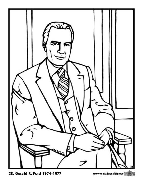 580x750 Coloring Page 38 Gerald R. Ford