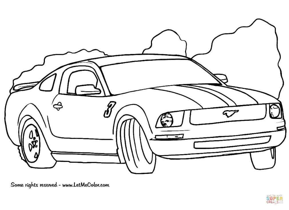 1011x734 Ford Mustang Coloring Page Free Printable Coloring Pages