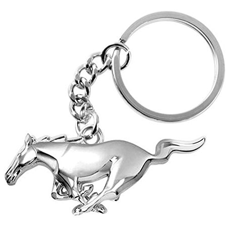 450x450 Ford Mustang 3d Pony Chrome Metal Key Chain Automotive