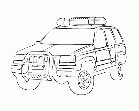 590x472 Ford Truck Police Car Coloring Pages