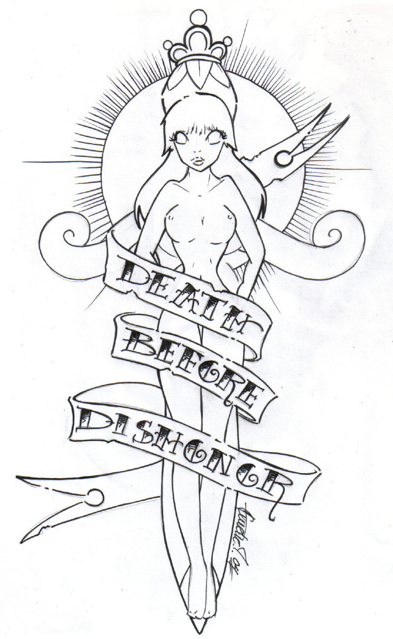 800x1302 Syella Cool Death Before Dishonor Tattoo Designs