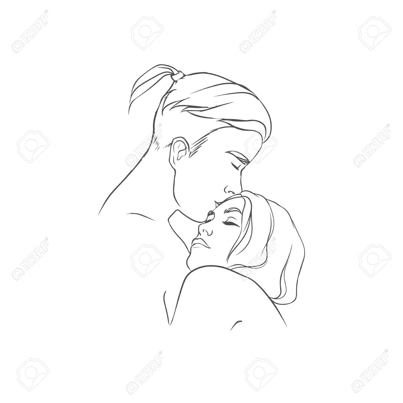 1300x1300 Hugging Boyfriend And Girlfriend Isolated On White Background