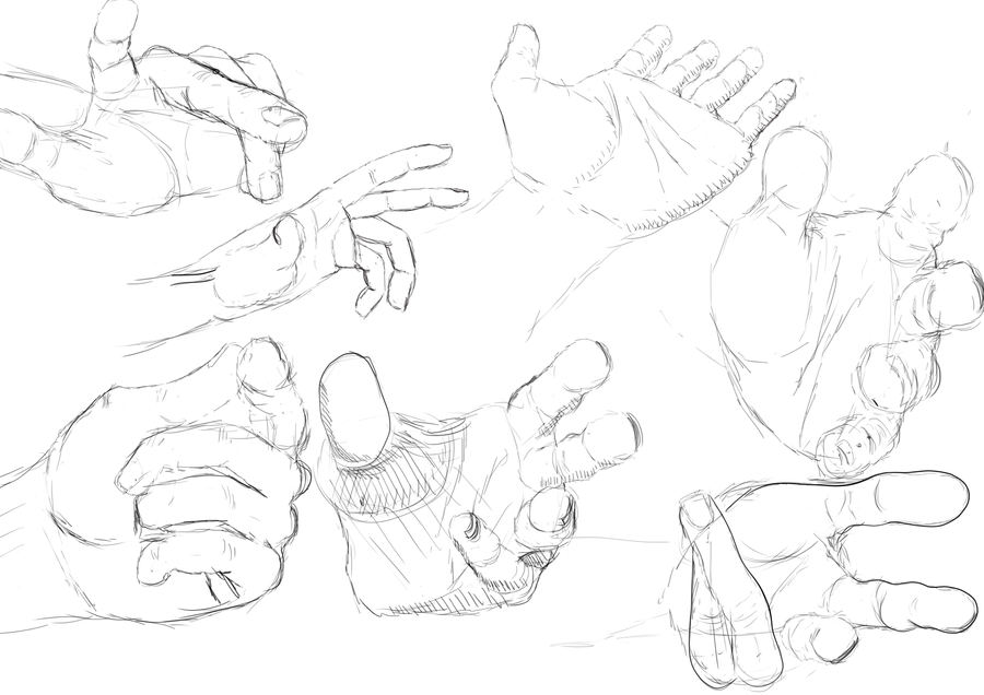900x636 Foreshortening Hand Study By Ocarinar