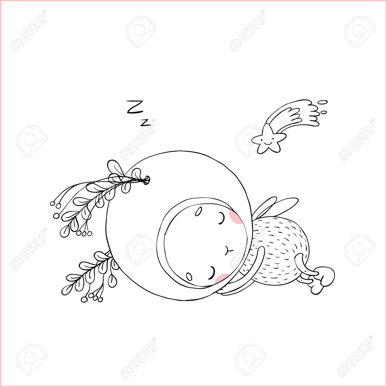 1300x1300 Forest Fairy And Star On A White Background. Hand Drawing Isolated