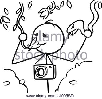 332x320 Cartoon Vector Doodle Stickman Holding Empty Sign For Your Text